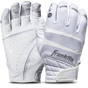 Franklin Sports Hi-Tack Premium Football Receiver Gloves - White - Youth Large