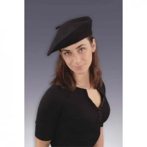 French Beret Hat - Black