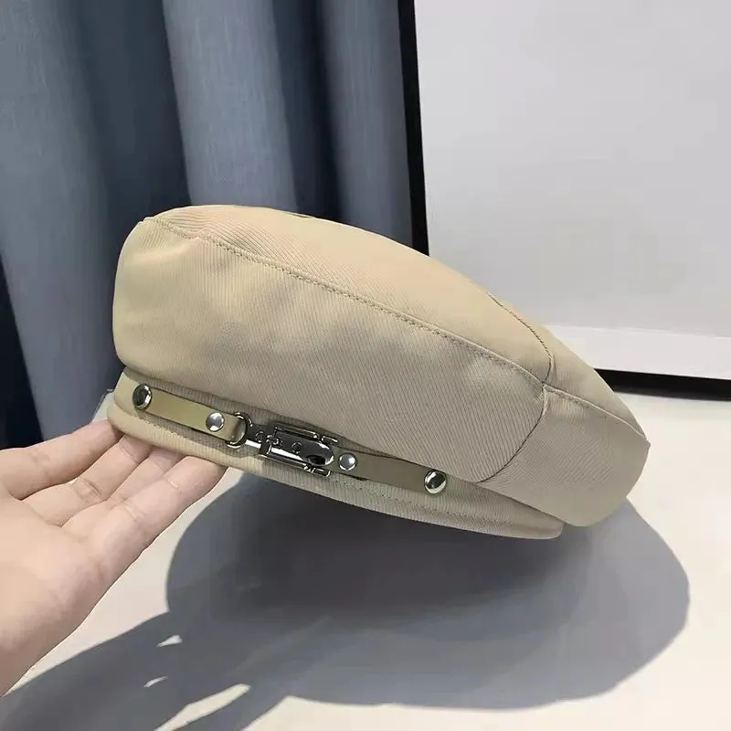 French Silver Buckle Beret