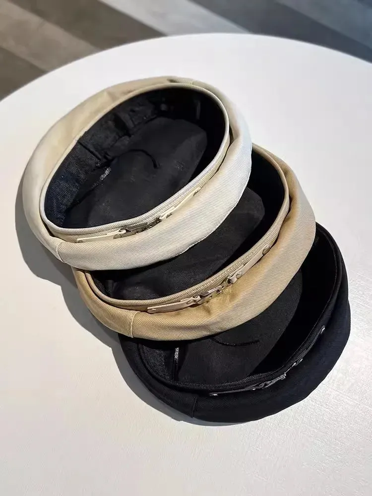 French Silver Buckle Beret