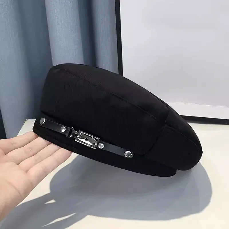 French Silver Buckle Beret