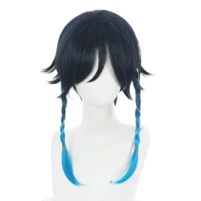 Game Genshin Impact Carnival Halloween Party Props Venti Cosplay Wig Heat Resistant Synthetic Hair