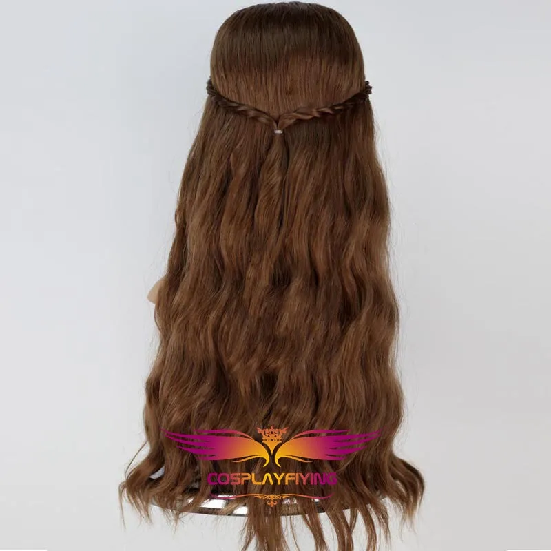Game of Thrones Queen Cersei Lannister Brown Long Wavy Cosplay Wig Cosplay Prop for Girls Adult Women Halloween Carnival Party