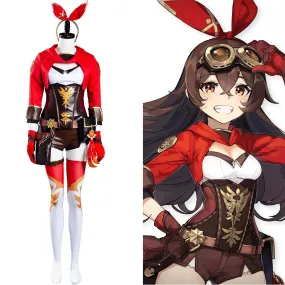 Genshin Impact Amber Halloween Carnival Suit Cosplay Costume Jumpsuit Outfits