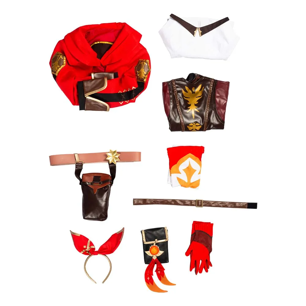 Genshin Impact Amber Halloween Carnival Suit Cosplay Costume Jumpsuit Outfits