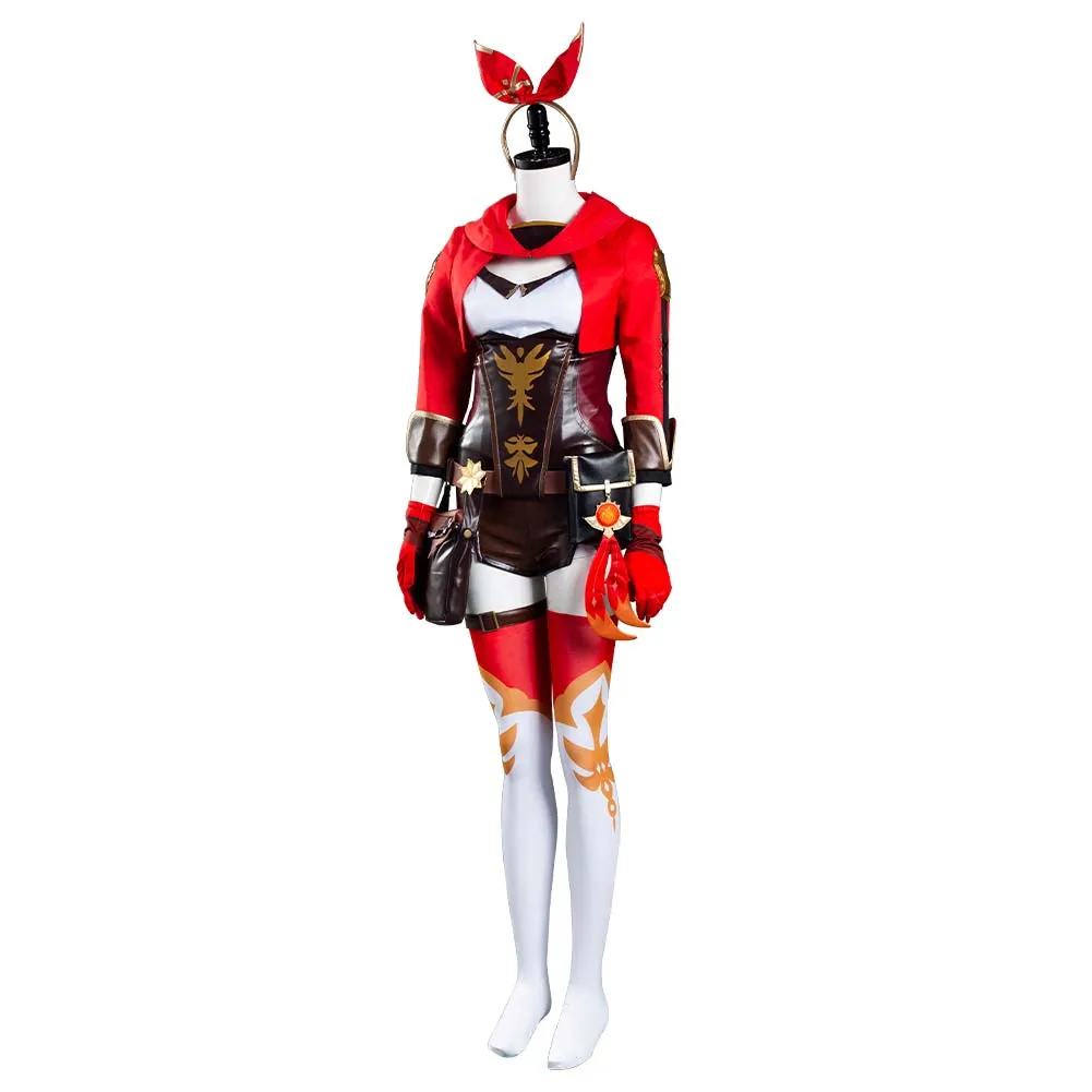 Genshin Impact Amber Halloween Carnival Suit Cosplay Costume Jumpsuit Outfits
