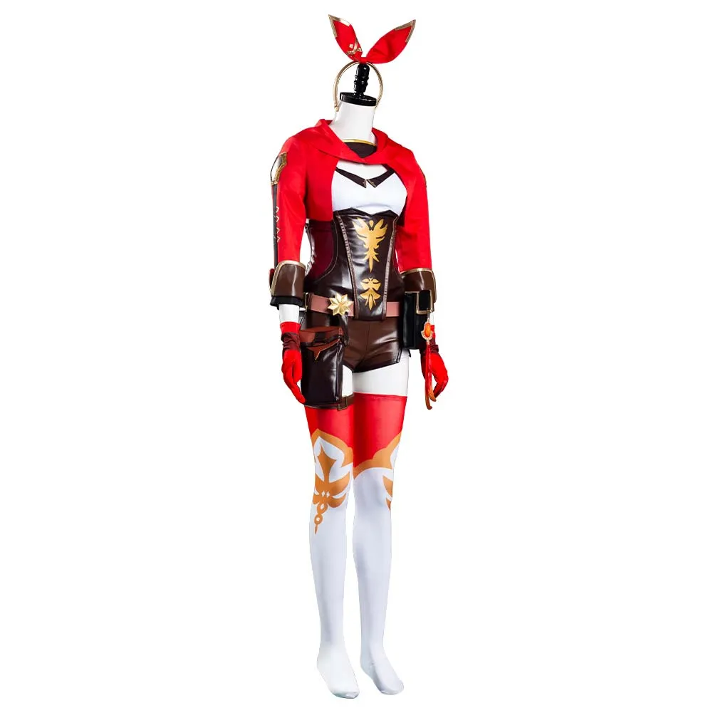 Genshin Impact Amber Halloween Carnival Suit Cosplay Costume Jumpsuit Outfits