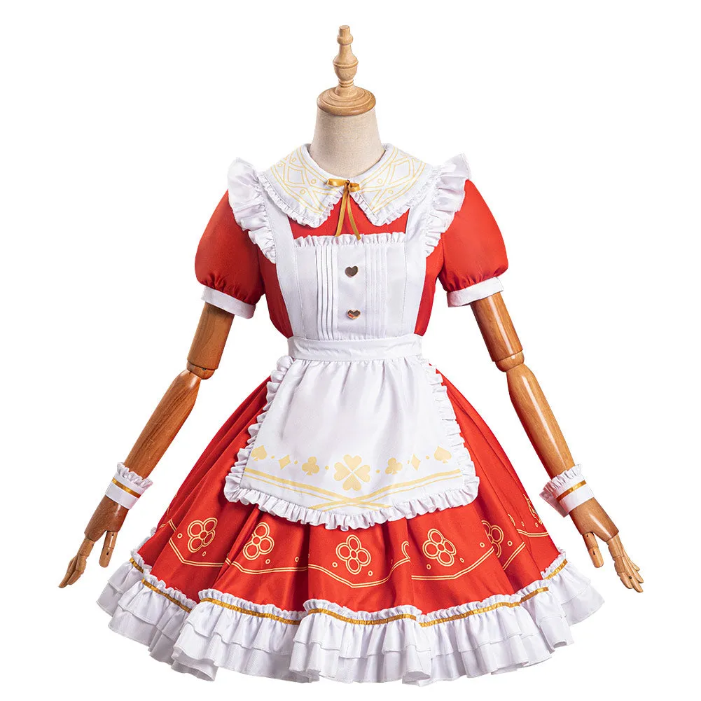 Genshin Impact KLEE Alice in Wonderland Alice Cosplay Costume Dress Outfits Halloween Carnival Suit