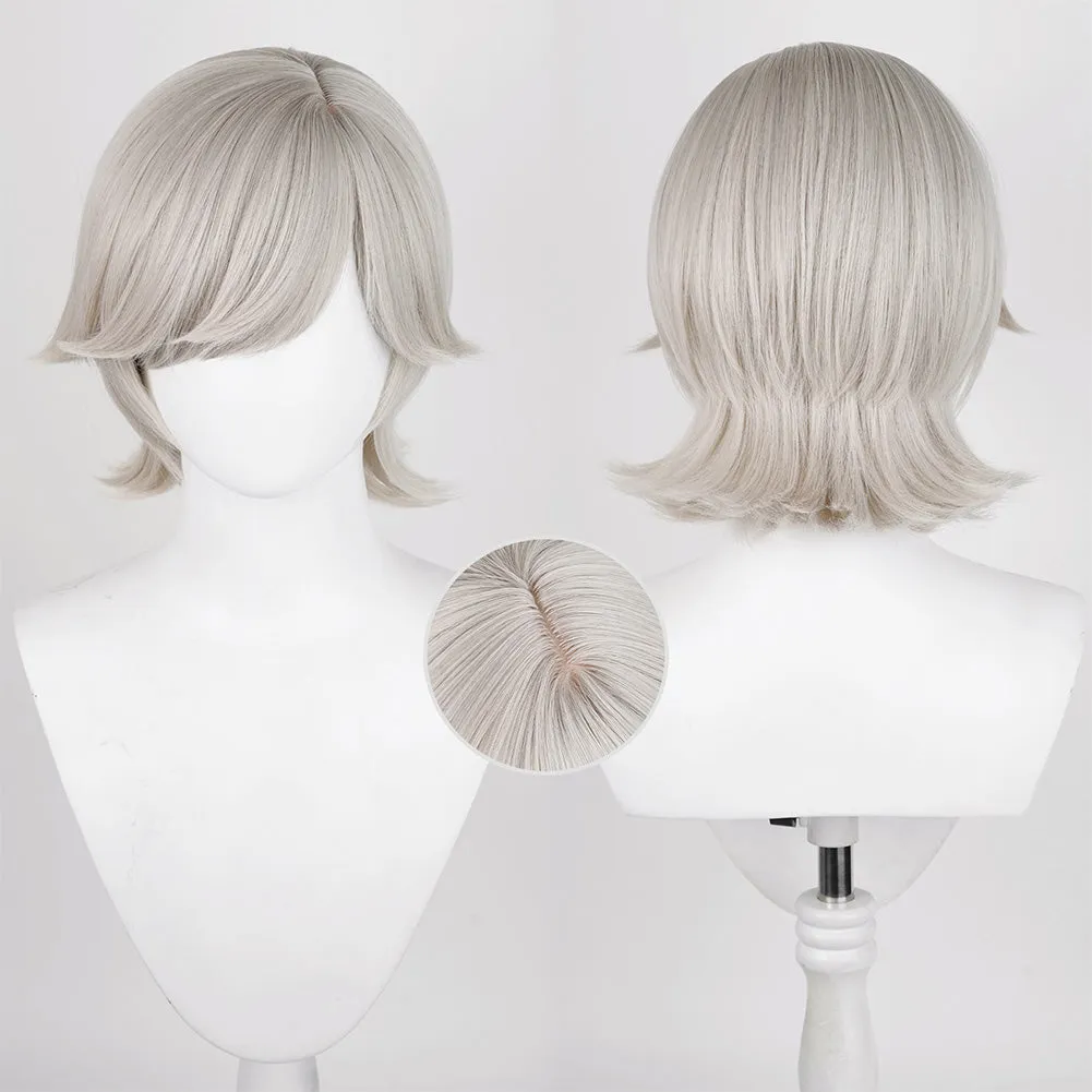 Genshin Impact Lyney Cosplay Wig Heat Resistant Synthetic Hair Halloween Party Carnival Props