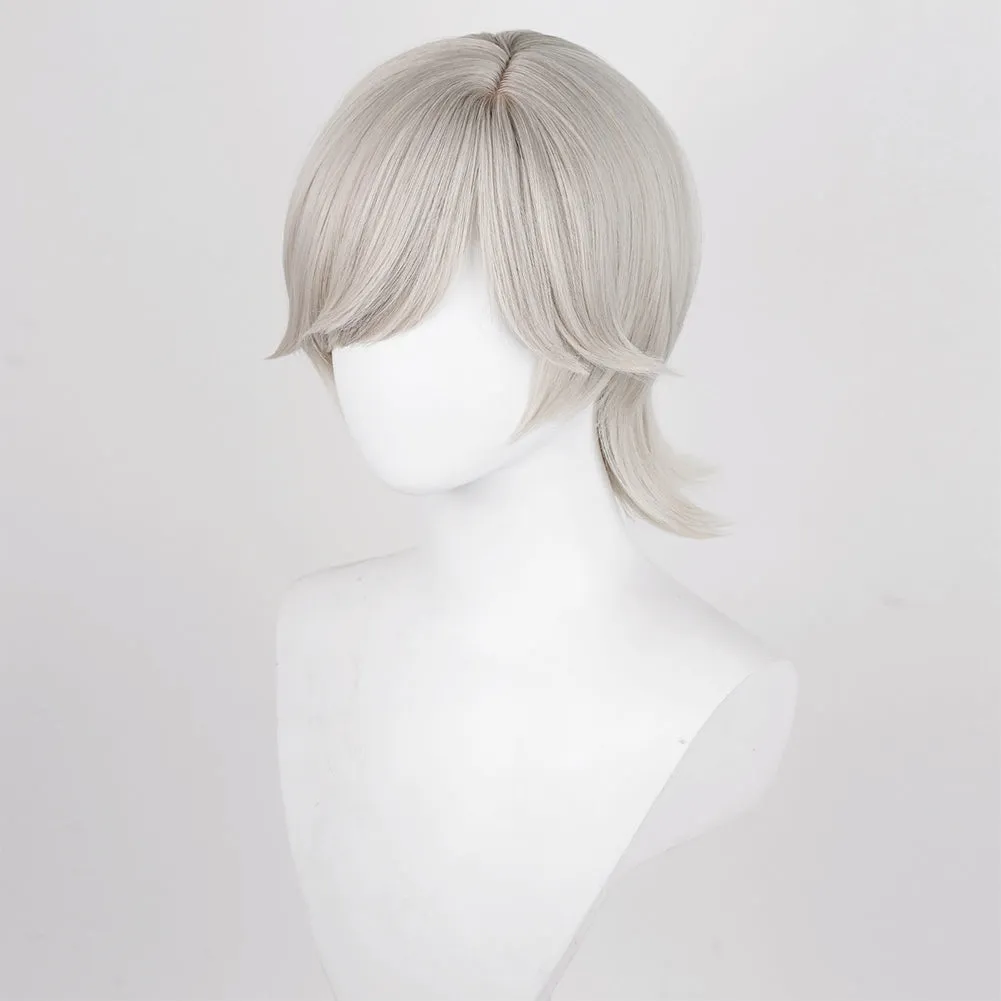 Genshin Impact Lyney Cosplay Wig Heat Resistant Synthetic Hair Halloween Party Carnival Props