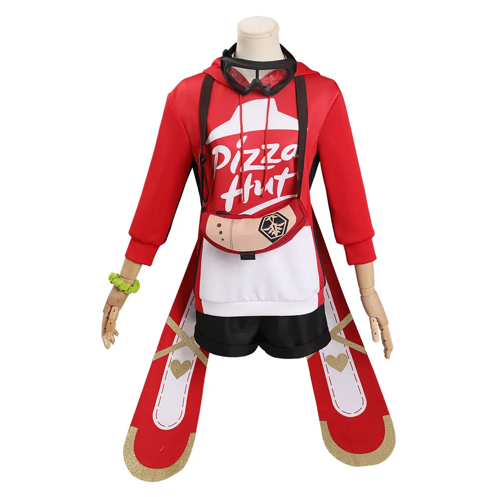 Genshin Impact X Pizzahut - Amber Cosplay Costume Outfits Halloween Carnival Suit