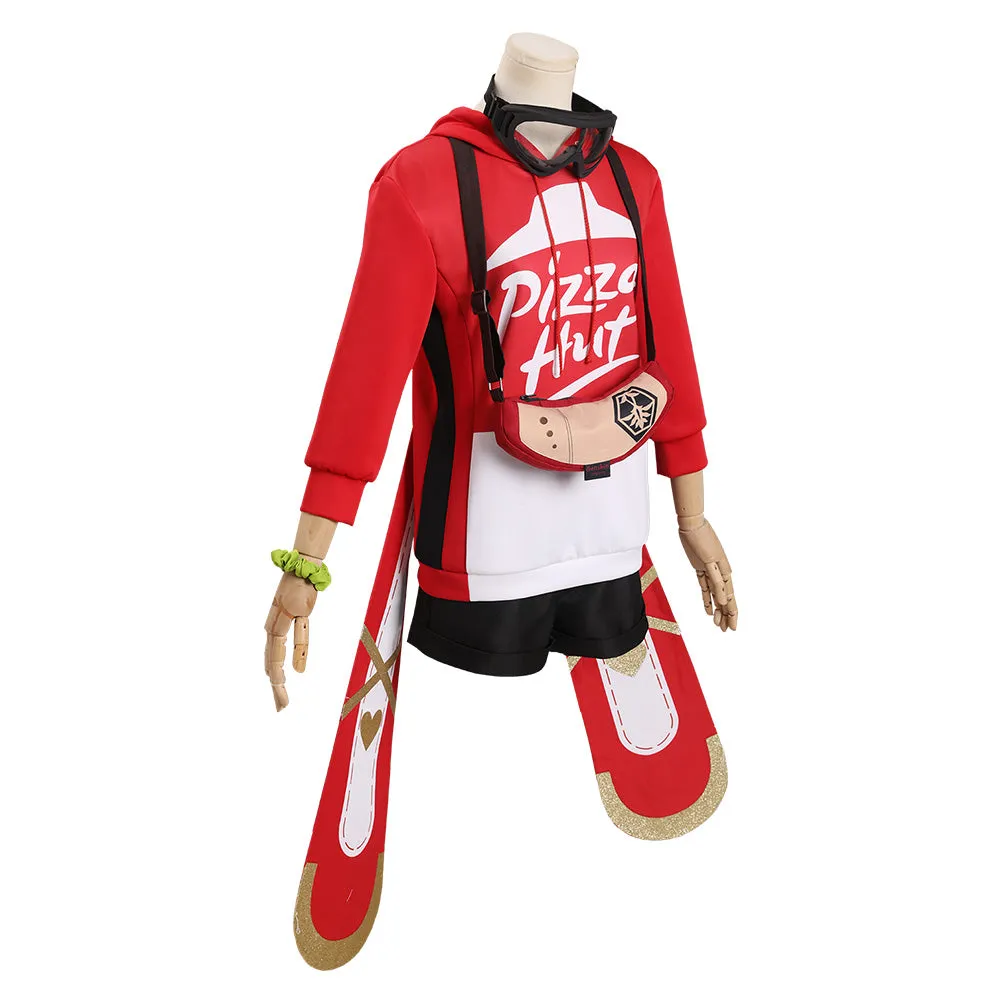 Genshin Impact X Pizzahut - Amber Cosplay Costume Outfits Halloween Carnival Suit