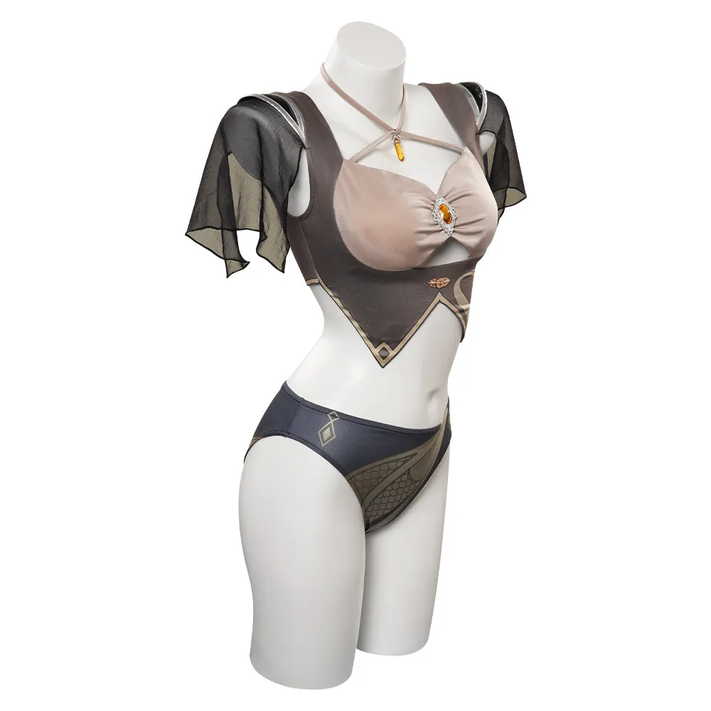 Genshin Impact Zhongli Cosplay Costume Swimsuit Halloween Carnival Party Disguise Suit