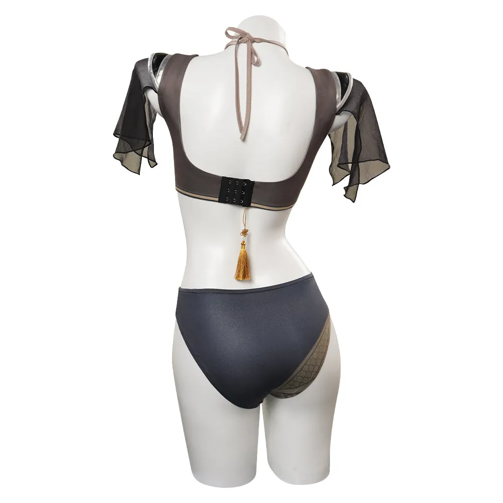 Genshin Impact Zhongli Cosplay Costume Swimsuit Halloween Carnival Party Disguise Suit
