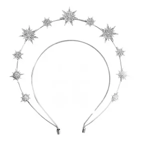 Gothic Goddess Spiked Star Halo Crown Festival Headdress Headband - Silver Style 6