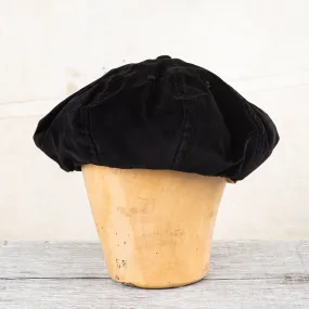 H. W. Dog 8 Panel Beret Black Velvet