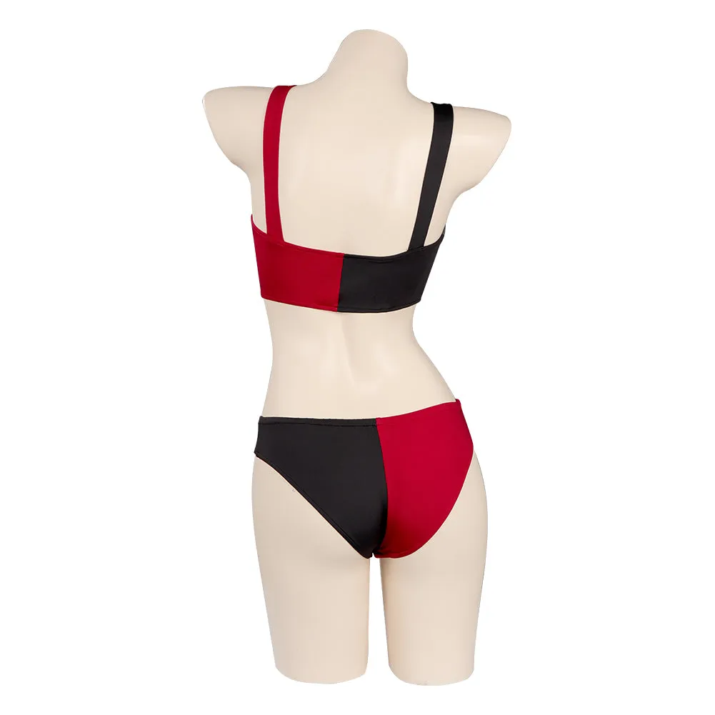 Harley Quinn/Harleen Quinzel Swimsuit Cosplay Costume Two-Piece Swimwear Outfits Halloween Carnival Suit