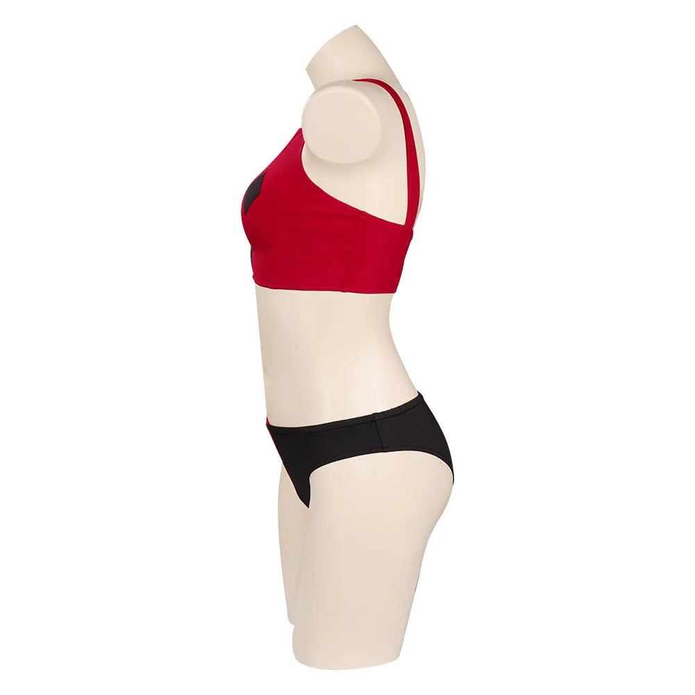 Harley Quinn/Harleen Quinzel Swimsuit Cosplay Costume Two-Piece Swimwear Outfits Halloween Carnival Suit