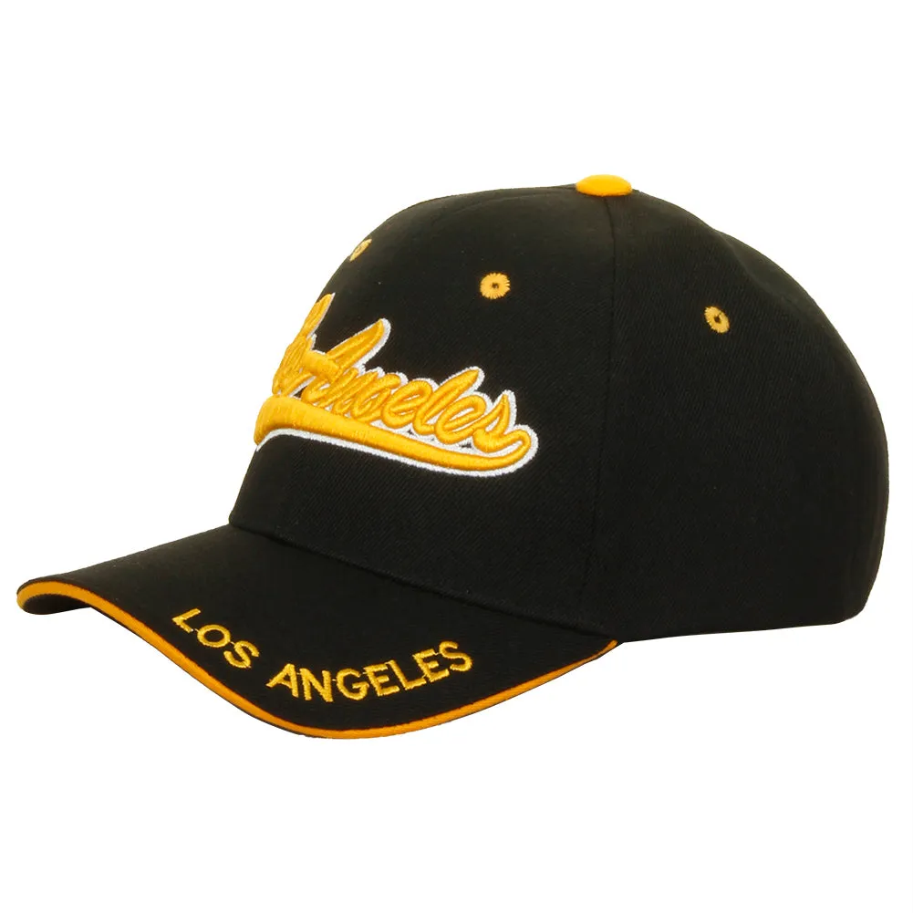 Heve Headwear Men's Embroidered Script City Name Baseball Cap Hat