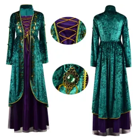 Hocus Pocus Winifred Sanderson Halloween Dress Suit Cosplay Costume Outfit Becostume