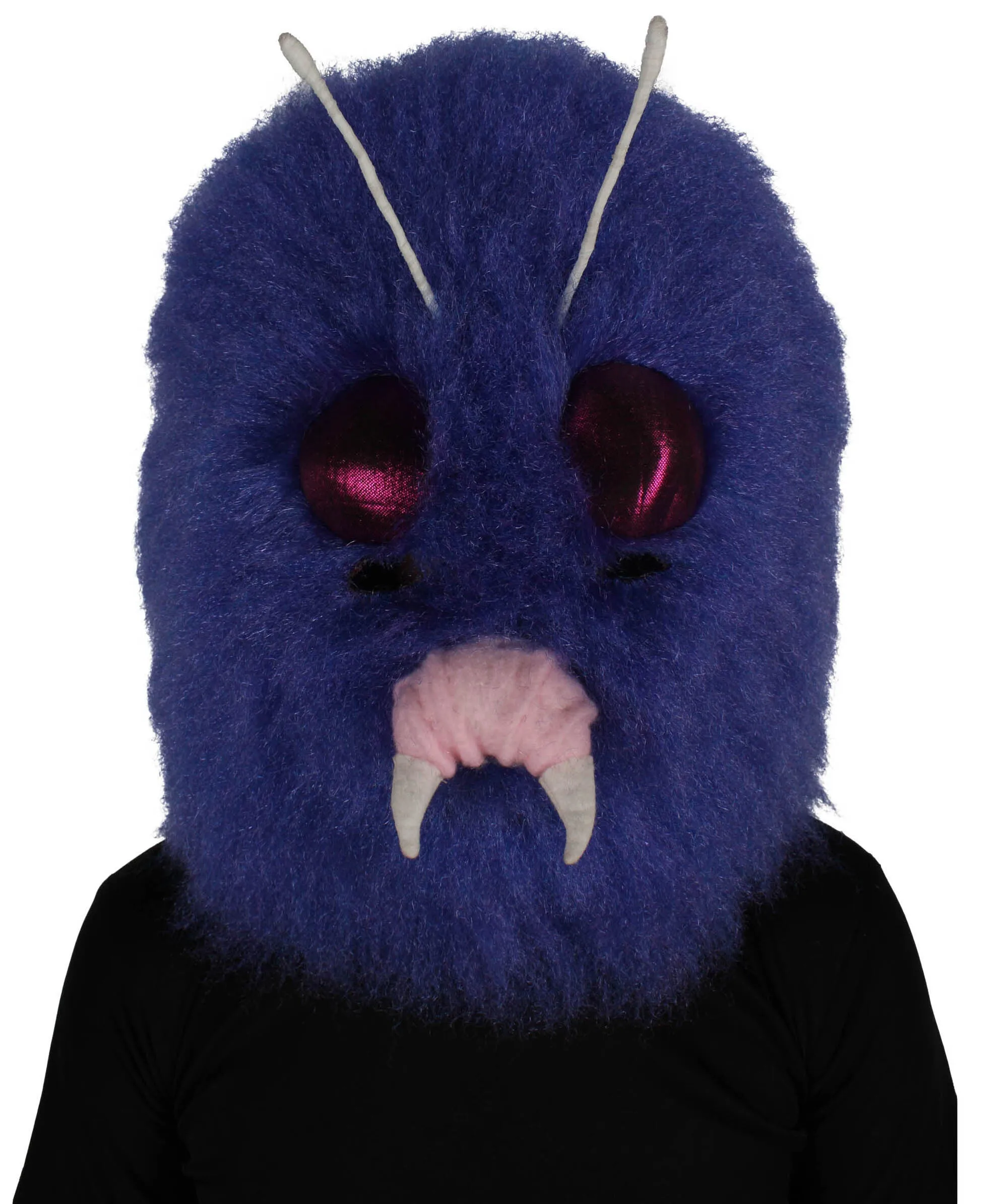 HPO Adult Unisex Cartoon Purple Furry Bug Mask| Perfect for Halloween| Flame-retardant Synthetic Fiber