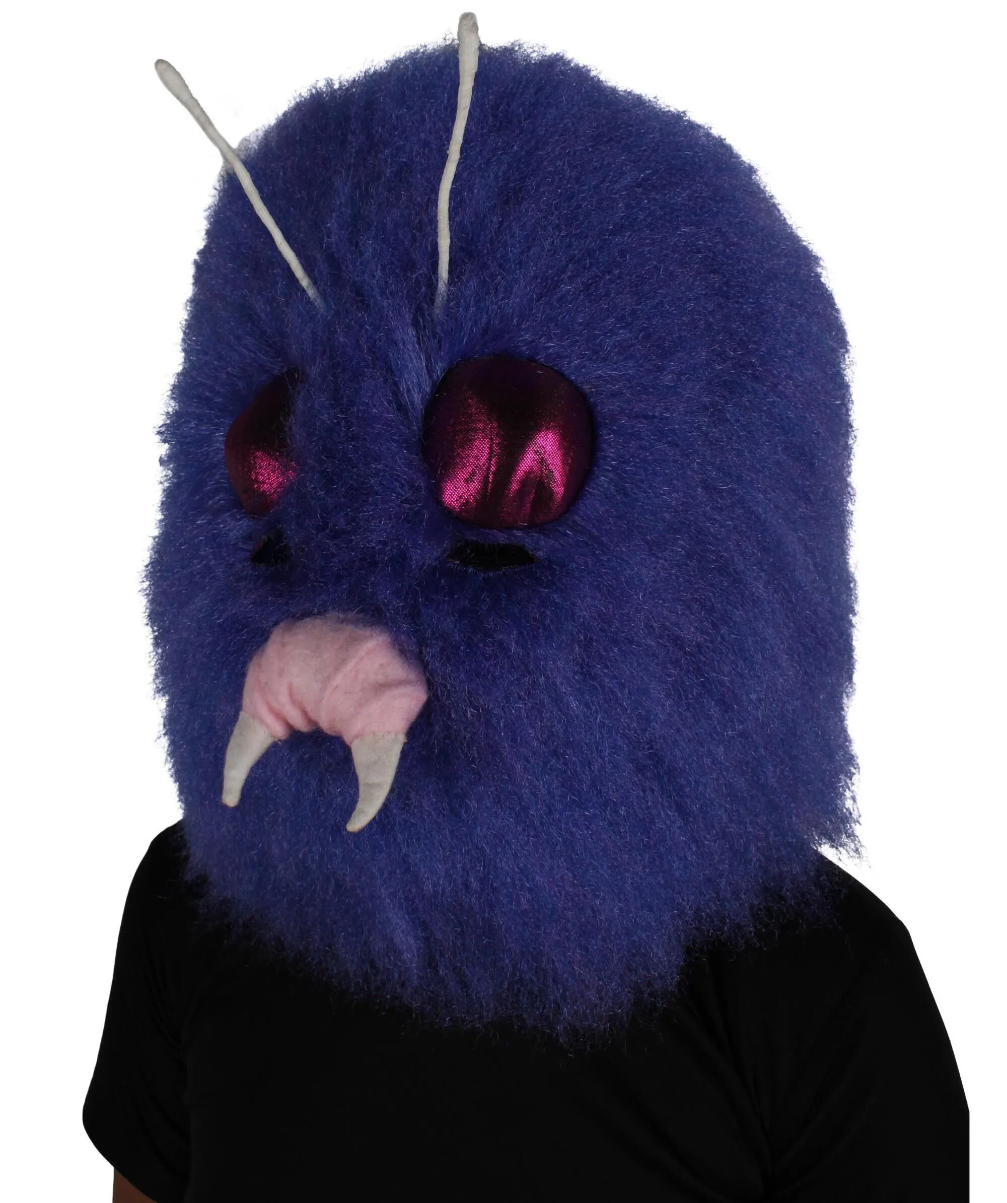 HPO Adult Unisex Cartoon Purple Furry Bug Mask| Perfect for Halloween| Flame-retardant Synthetic Fiber