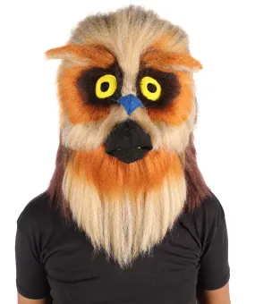 HPO Adult Unisex Eurasian Eagle Owl Furry Bird Mask| Perfect for Halloween| Flame-retardant Synthetic Fiber