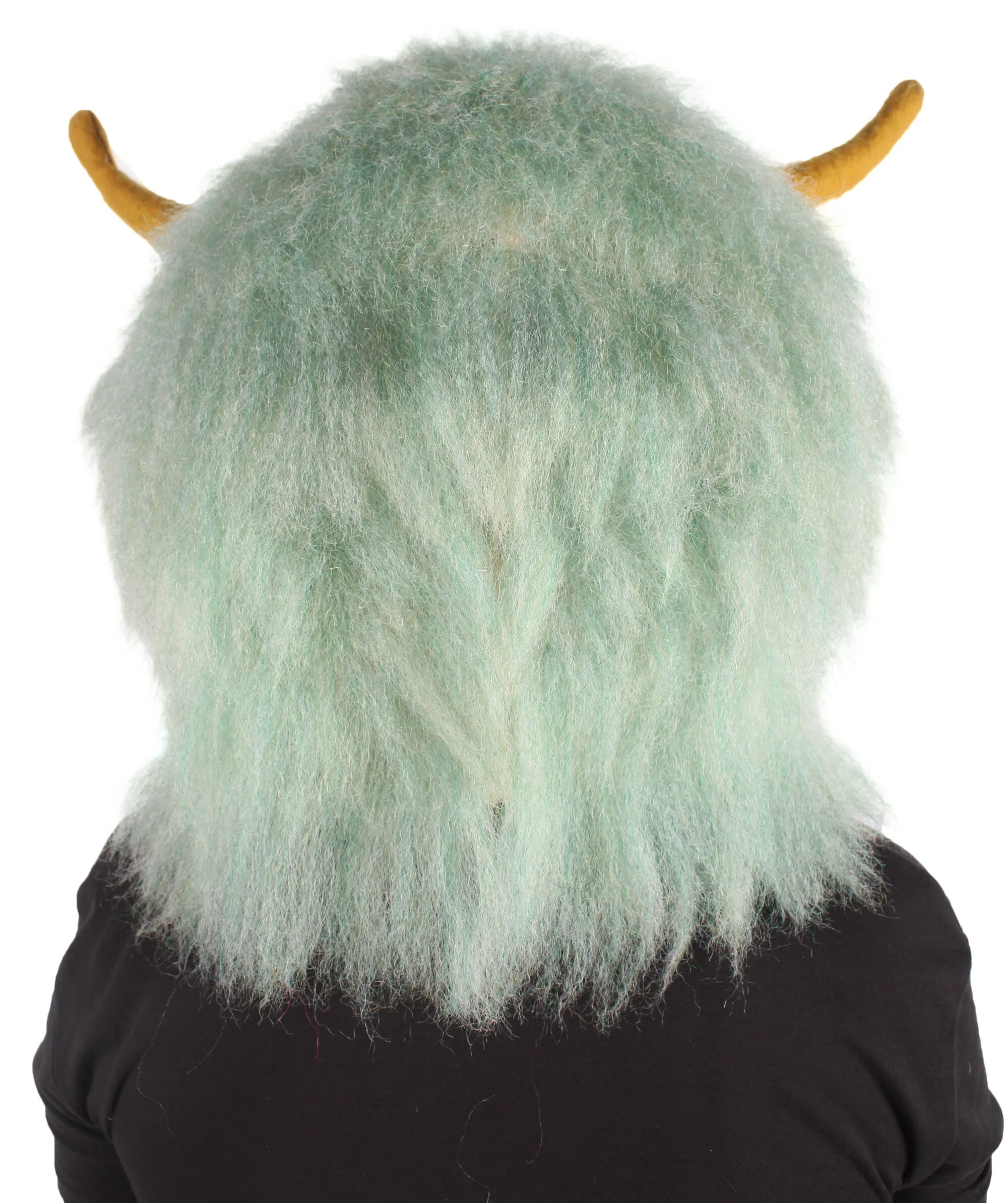 HPO Adult Unisex Multicolored Grumpy Furry Monster Mask with Fuzzy Horn| Perfect for Halloween| Flame-retardant Synthetic Fiber