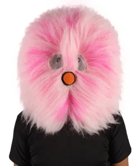 HPO Adult Unisex Pink Fluffy Mask| Perfect for Halloween| Flame-retardant Synthetic Fiber