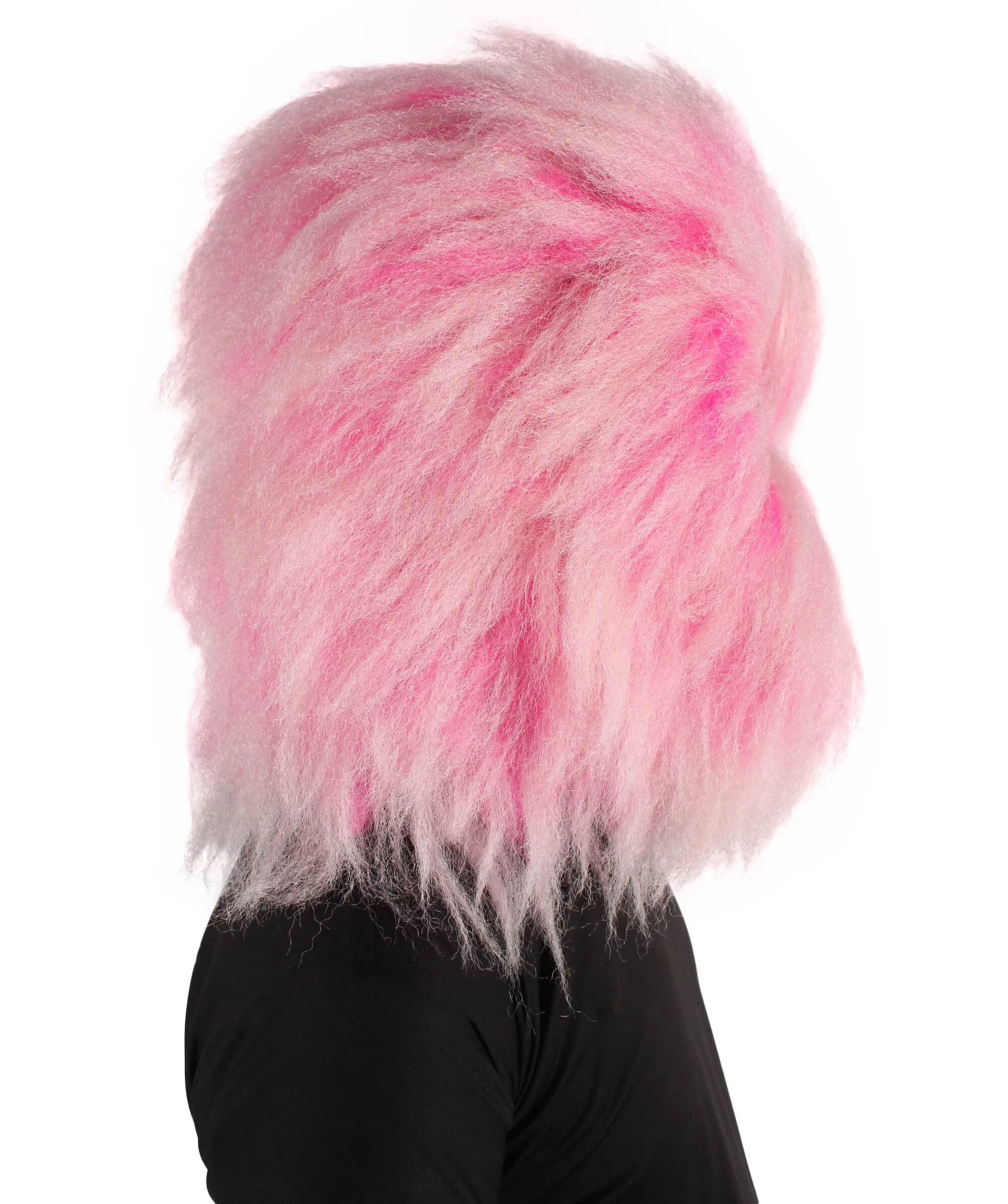 HPO Adult Unisex Pink Fluffy Mask| Perfect for Halloween| Flame-retardant Synthetic Fiber