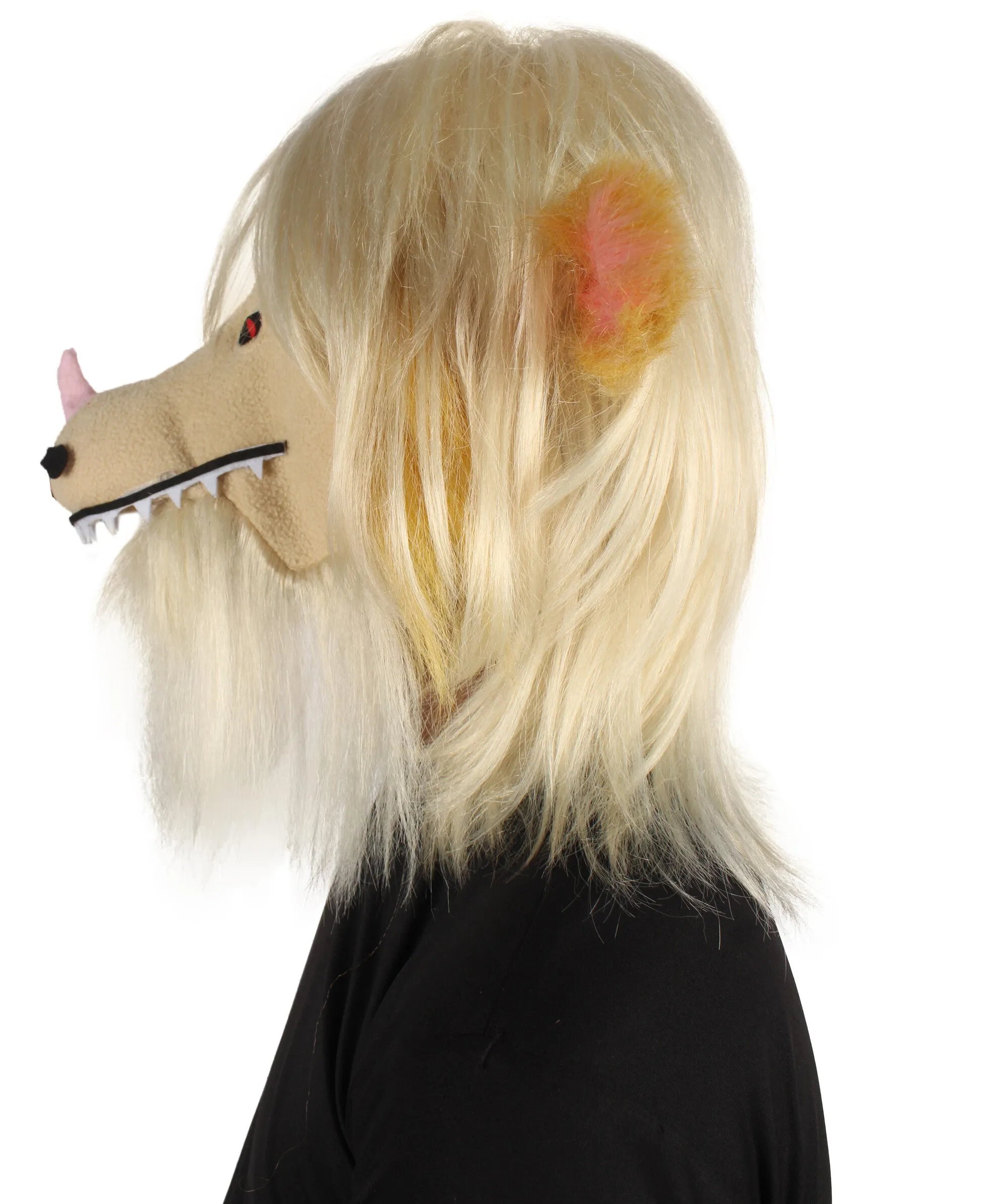 HPO Adult Unisex Unicorn Demon Blonde Doggy Mask| Perfect for Halloween| Flame-retardant Synthetic Fiber