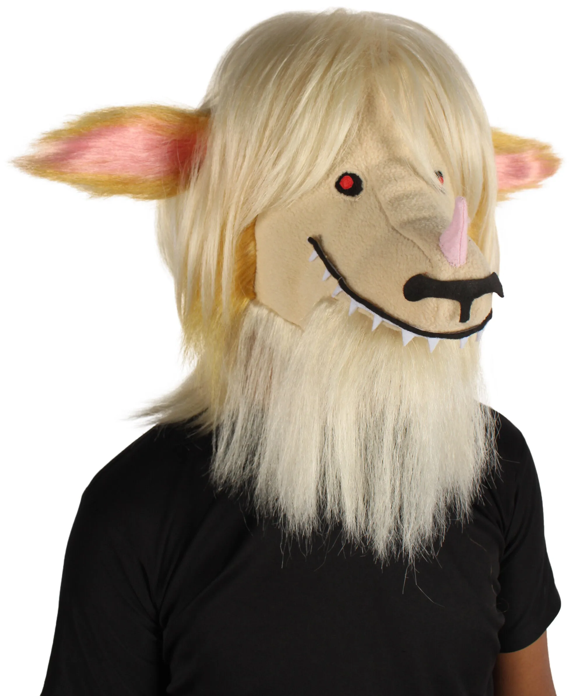 HPO Adult Unisex Unicorn Demon Blonde Doggy Mask| Perfect for Halloween| Flame-retardant Synthetic Fiber