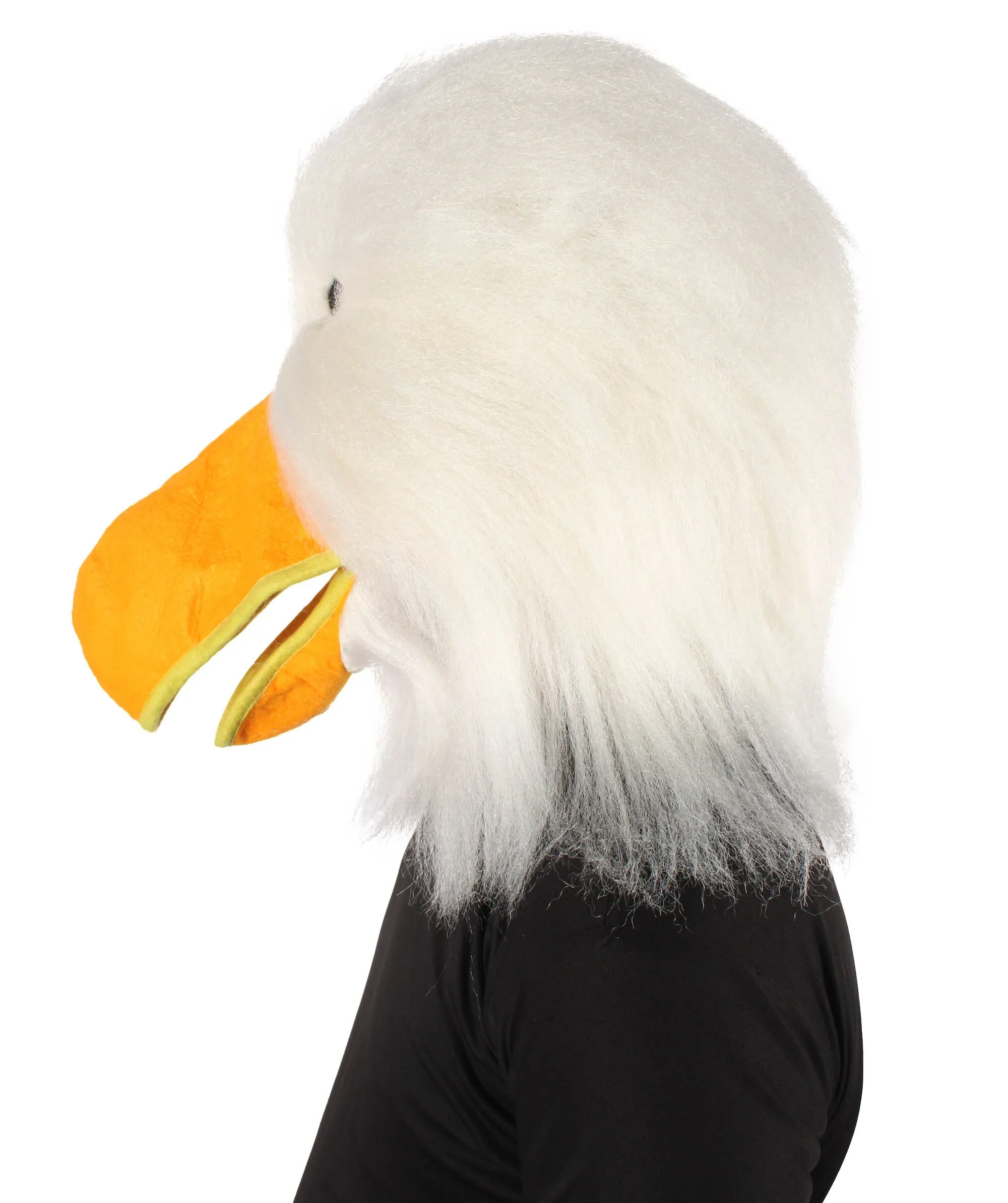 HPO Adult Unisex White and Orange Furry Storke Mask| Best for Halloween and Cosplay| Flame-retardant Synthetic Fiber