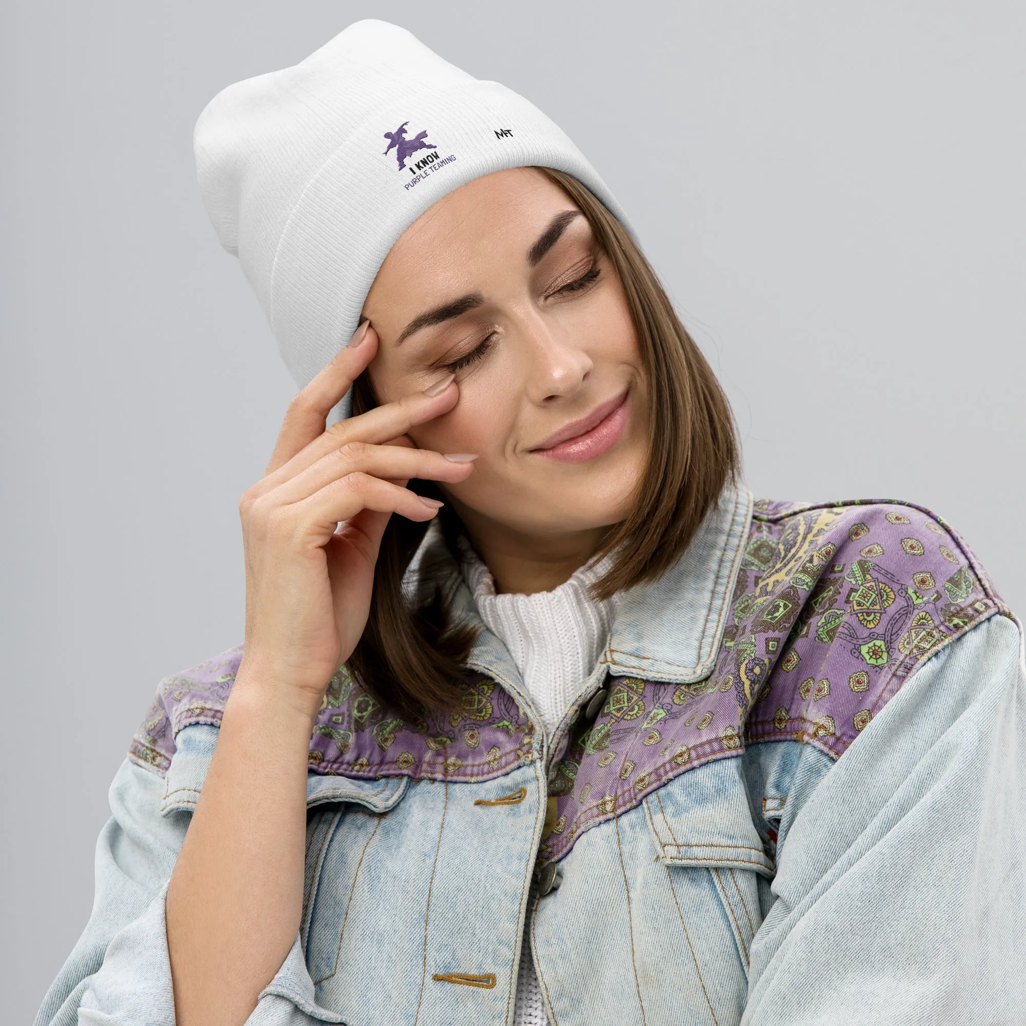 I Know Purple Teaming - Embroidered Beanie