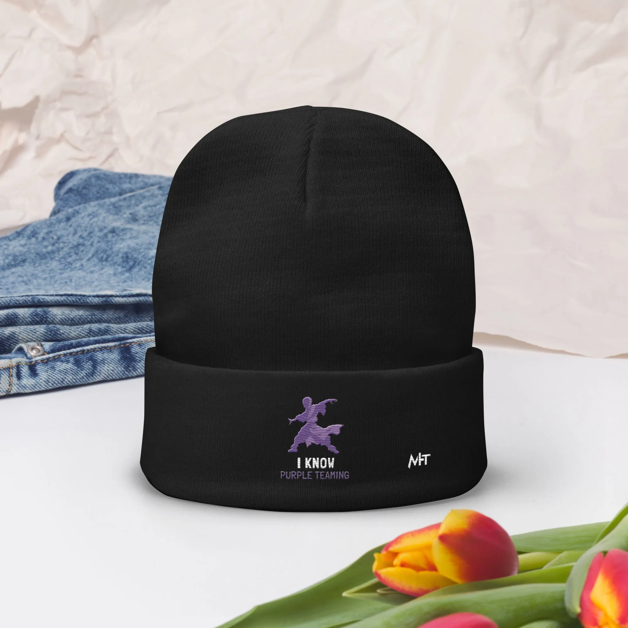 I Know Purple Teaming - Embroidered Beanie