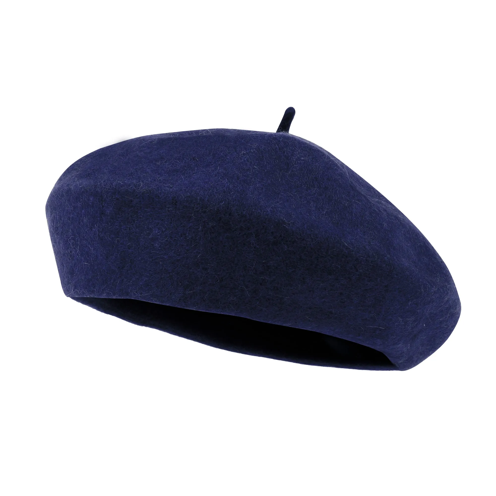 ililily Solid Color Wool Blended French Beret Artist Flat Warm Winter Hat