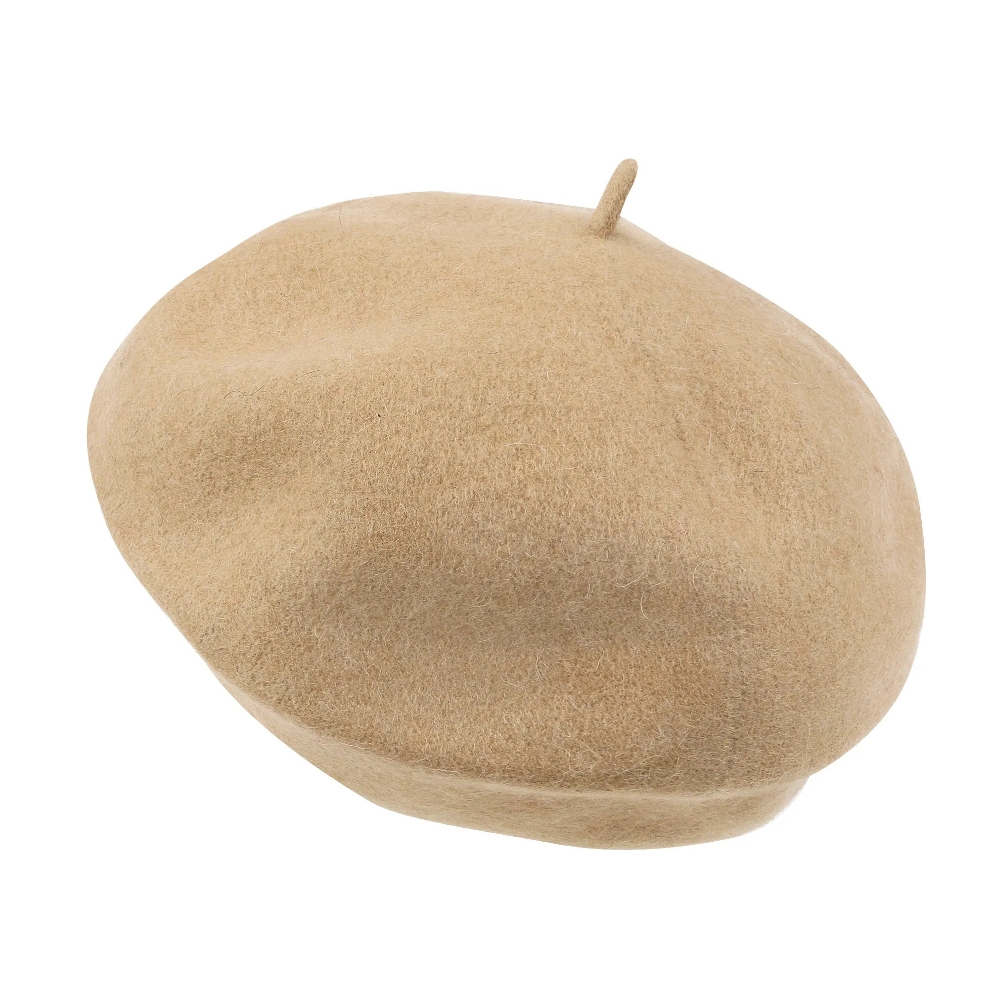 ililily Solid Color Wool Blended French Beret Artist Flat Warm Winter Hat