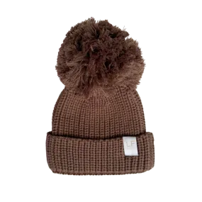 Knitted Pom Beanie | Chocolate