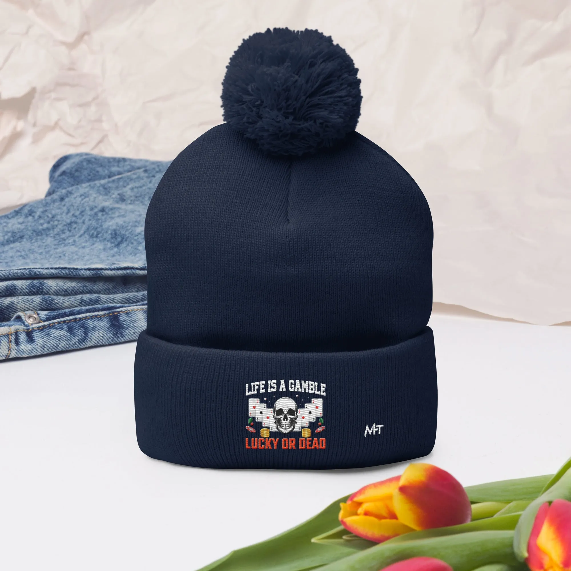Life is a Gamble; Lucky or Dead - Pom-Pom Beanie