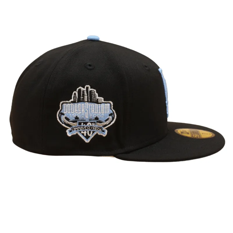 Los Angeles Dodgers Cooperstown 59Fifty Fitted 40th Anniversary - Black/Sky Blue