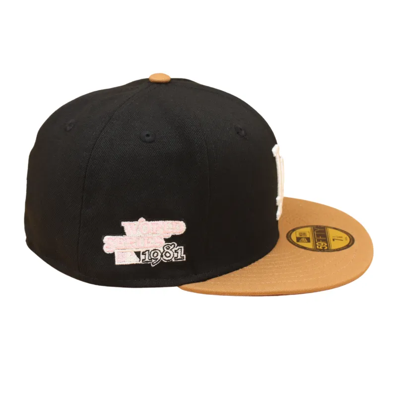 Los Angeles Dodgers Cooperstown 59Fifty Fitted World Series 80es Patches - Bronze/Black
