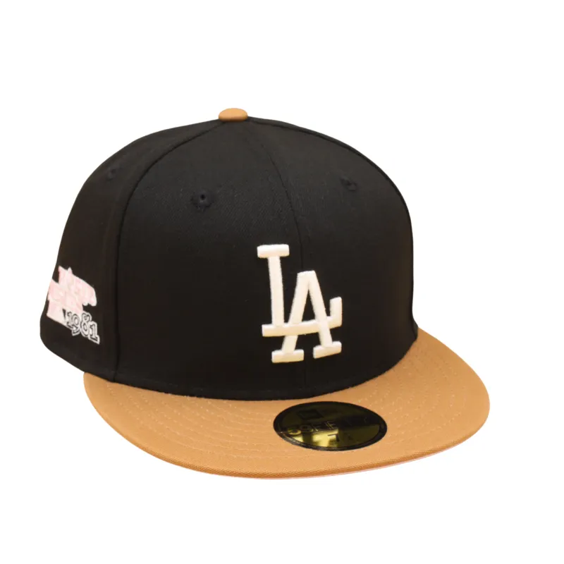Los Angeles Dodgers Cooperstown 59Fifty Fitted World Series 80es Patches - Bronze/Black