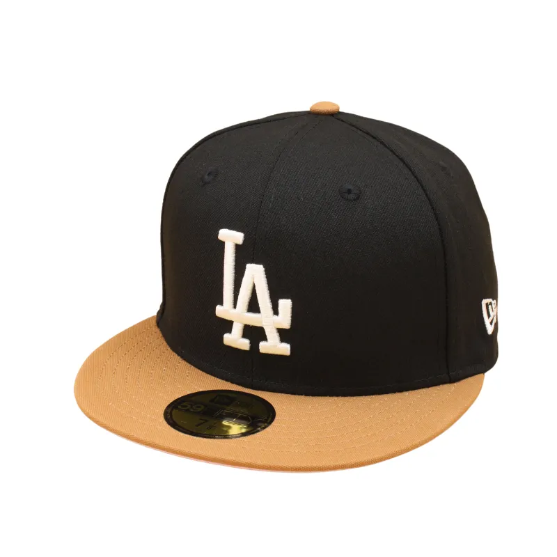 Los Angeles Dodgers Cooperstown 59Fifty Fitted World Series 80es Patches - Bronze/Black