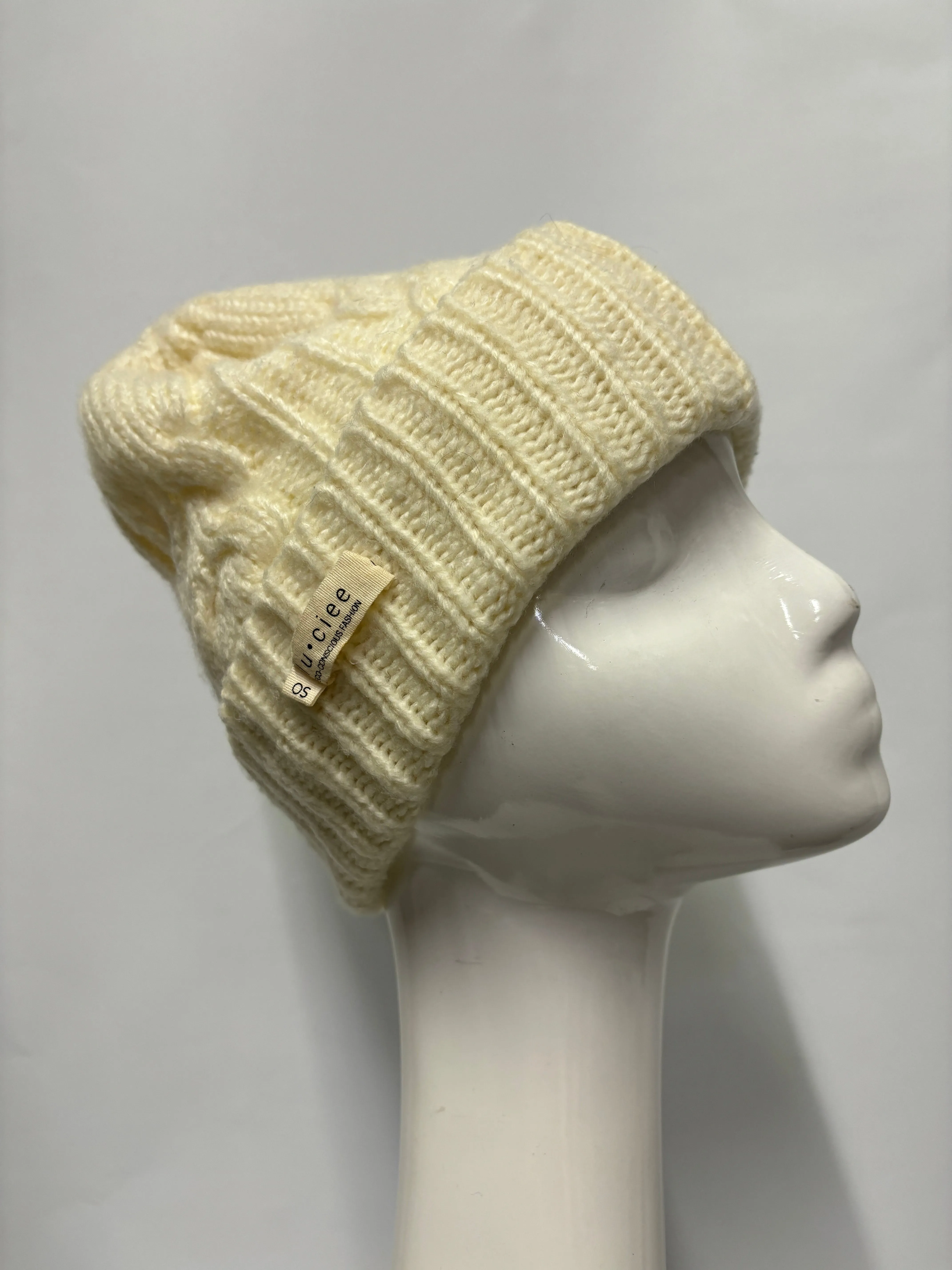 Lu.ciee Ivory Mohair Knitted Beanie Hat and Mittens OS NWOT