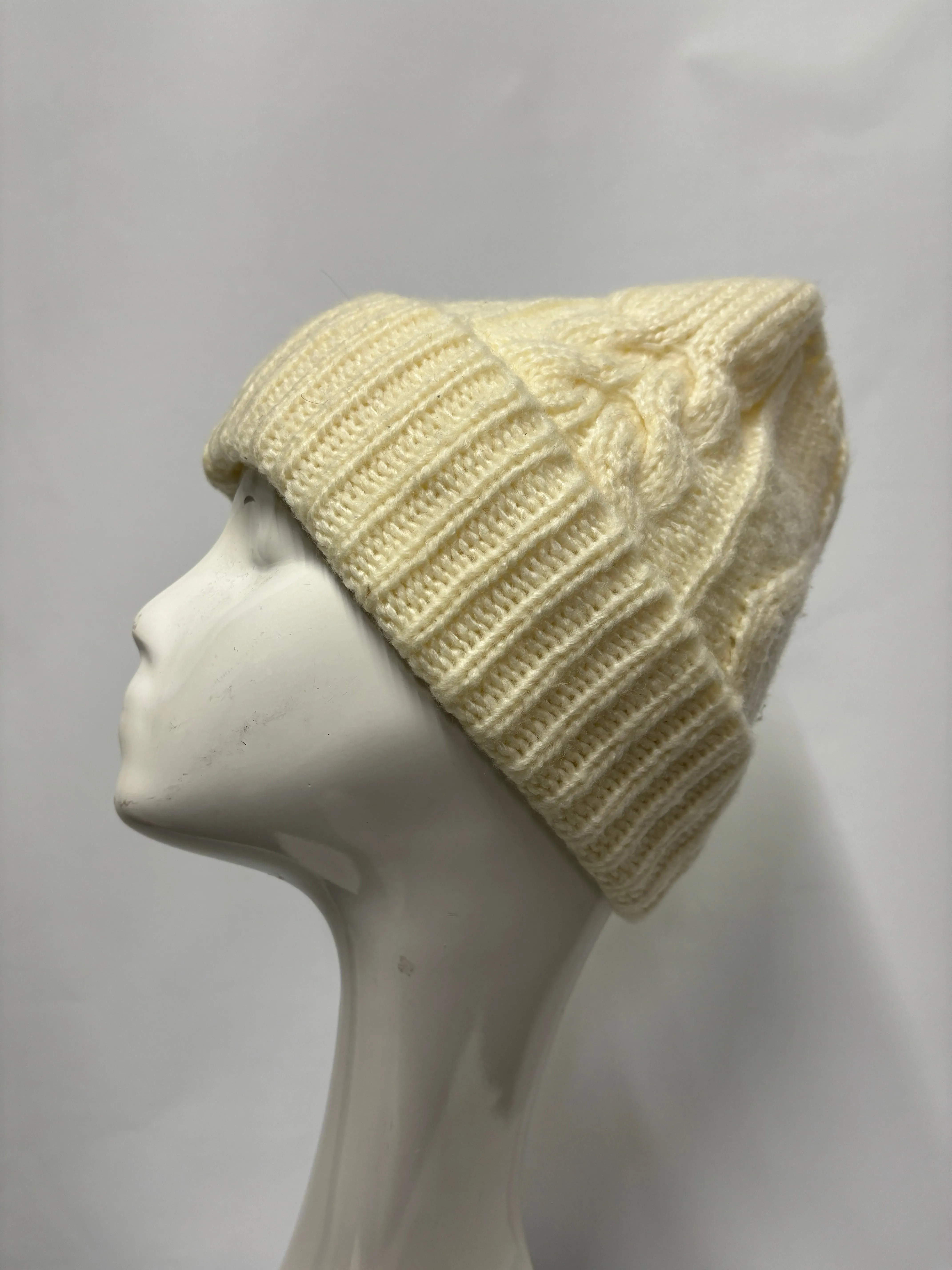 Lu.ciee Ivory Mohair Knitted Beanie Hat and Mittens OS NWOT