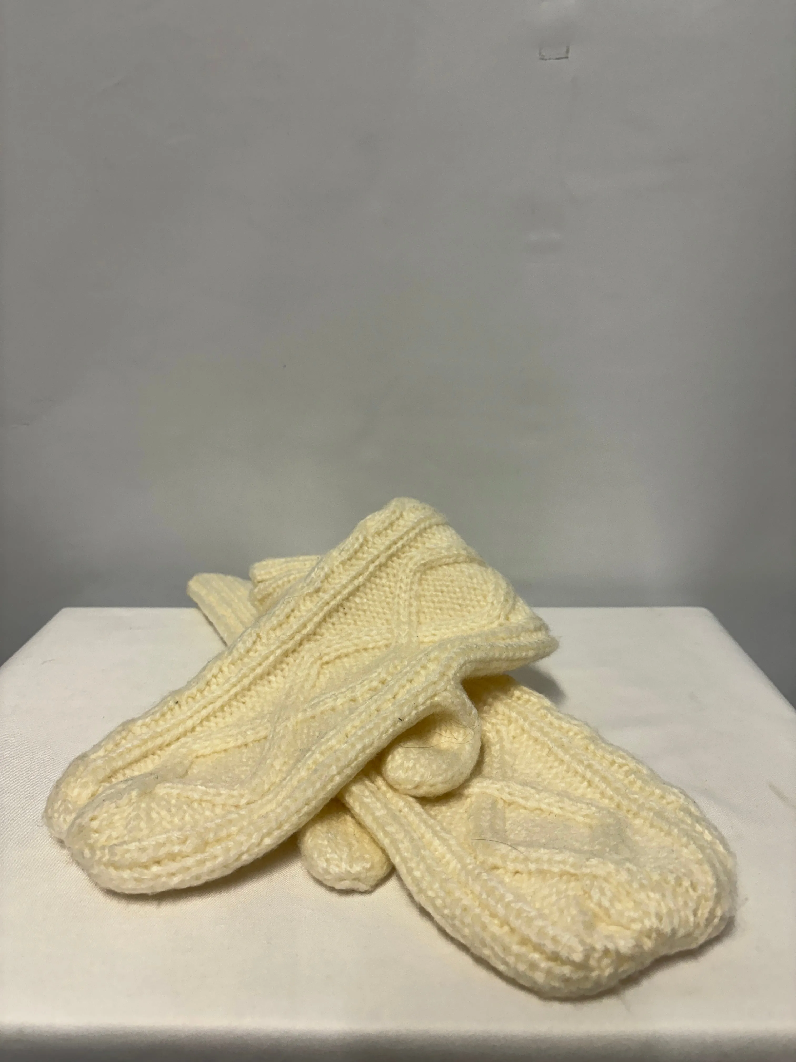Lu.ciee Ivory Mohair Knitted Beanie Hat and Mittens OS NWOT