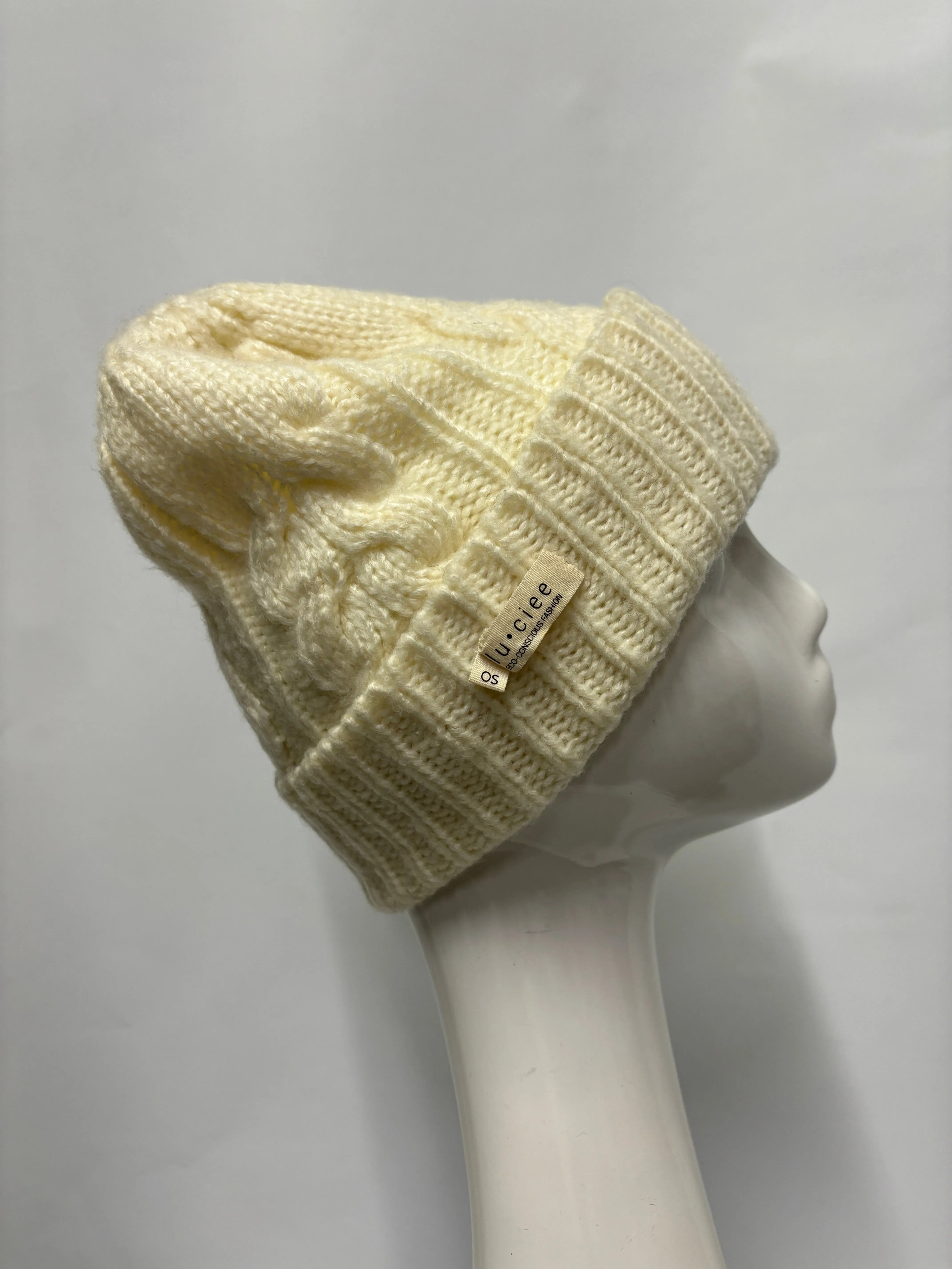 Lu.ciee Ivory Mohair Knitted Beanie Hat and Mittens OS NWOT