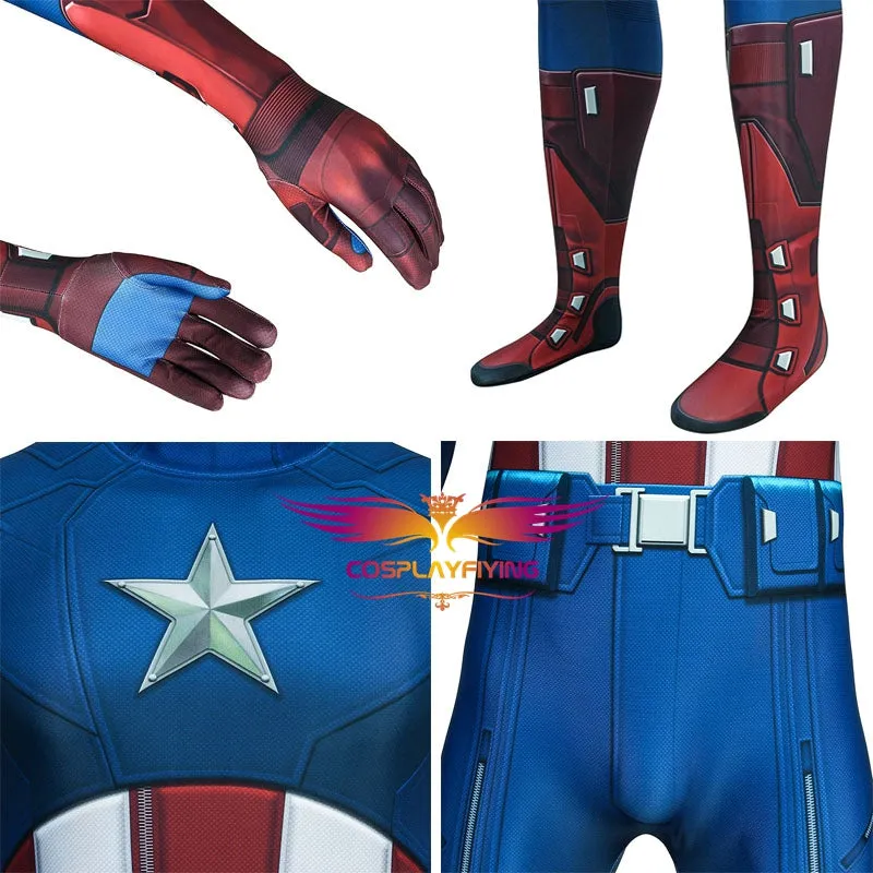 Marvel Avengers Captain America Steve Rogers Jumpsuit for Carnival Halloween Classic Luxurious Version