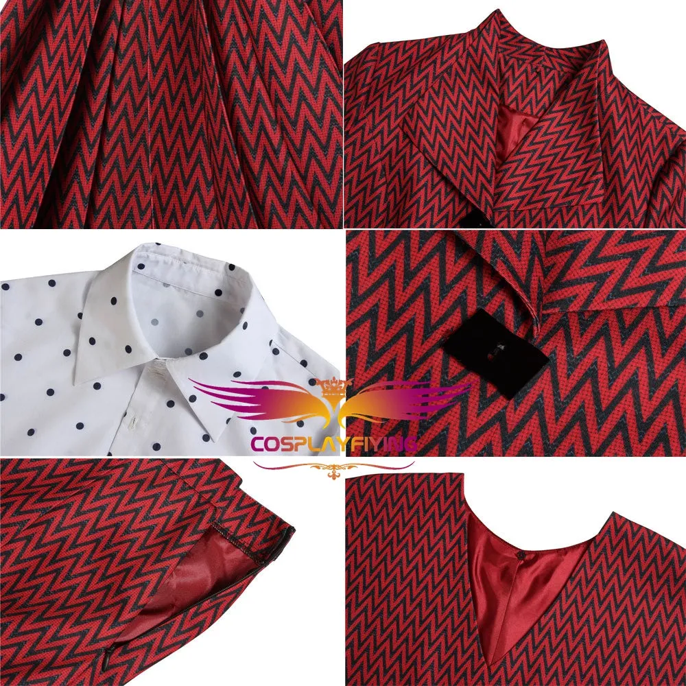 Mary Poppins the Witch Red Dress Cosplay Costume Full Set for Halloween Carnival