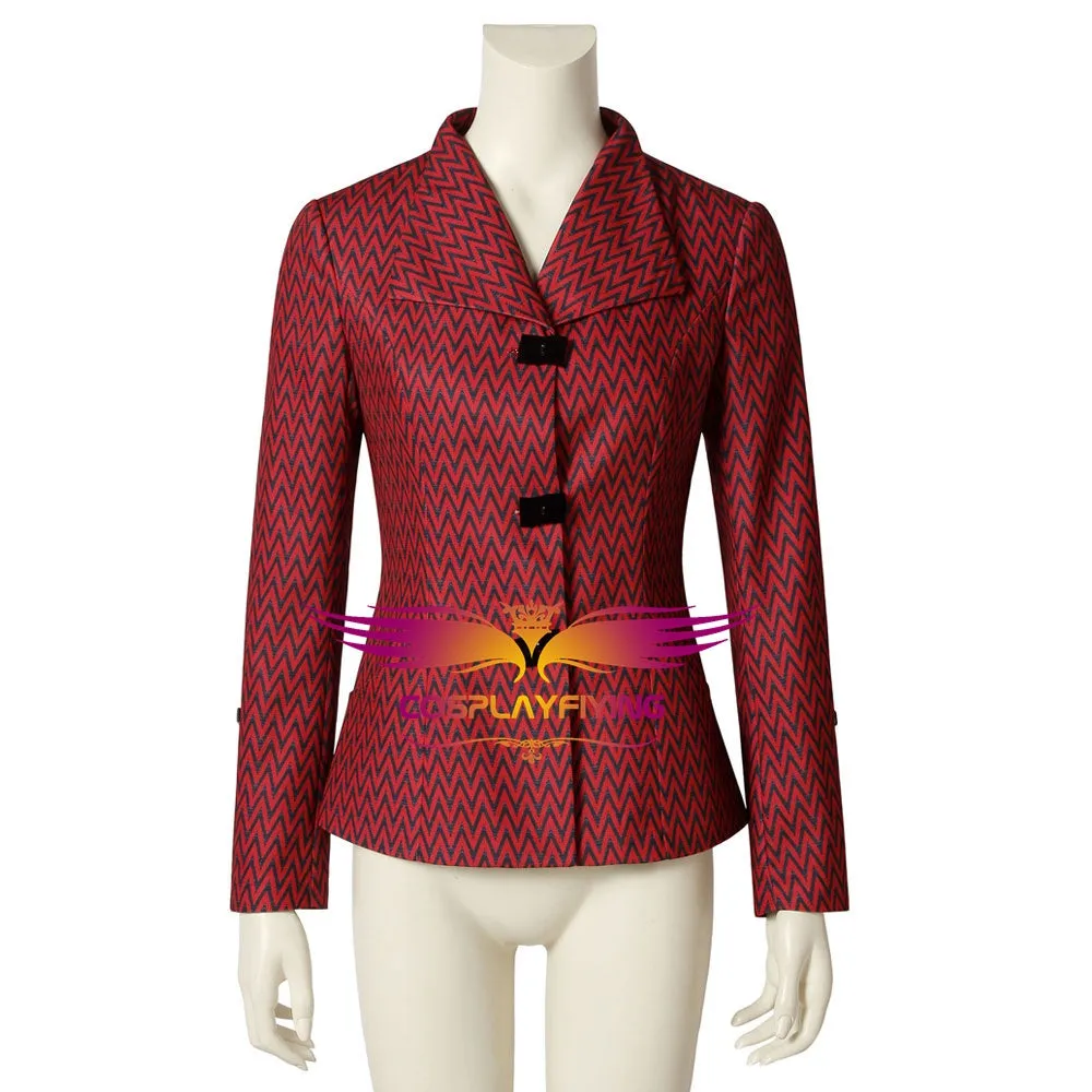 Mary Poppins the Witch Red Dress Cosplay Costume Full Set for Halloween Carnival